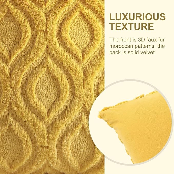 decorUhome Summer Throw Pillow Covers 24x24 Inch Set of 2, Soft Plush Faux Wool - Image 6