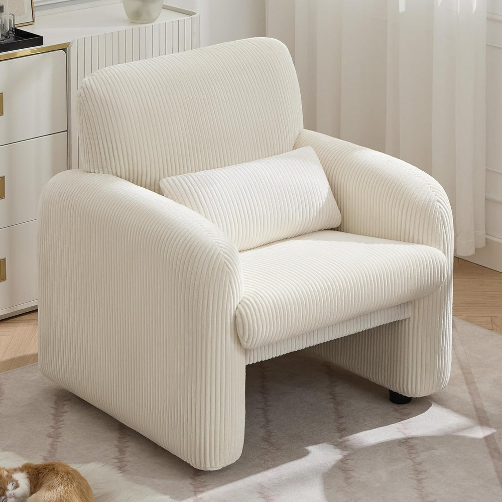 WUTUTUEE Corduroy Fabric Accent Chair, Modern Upholstered Living Room Chairs ...