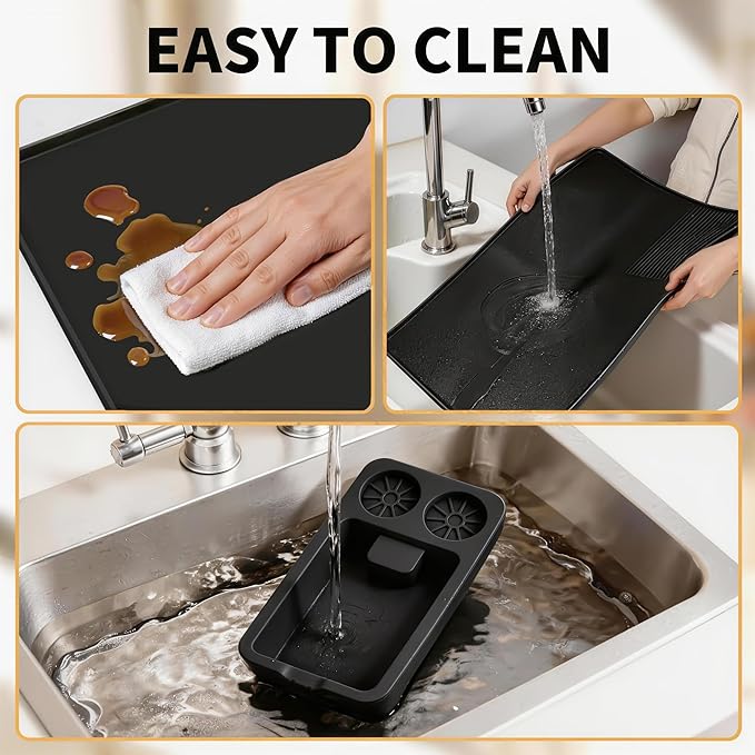 Silicone Coffee Mat and Espresso Tamping Mat, Detachable Espresso Coffee Bar