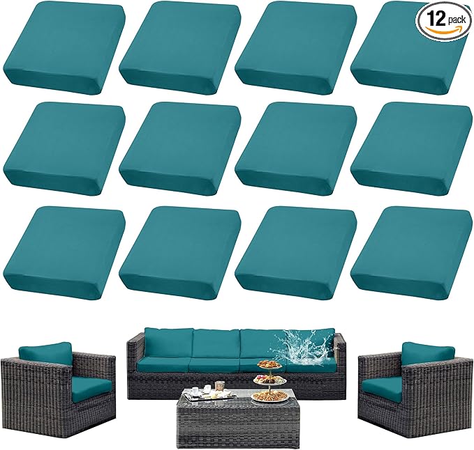Outdoor Cushion Covers Set, Replacement by SUKAIKEQA