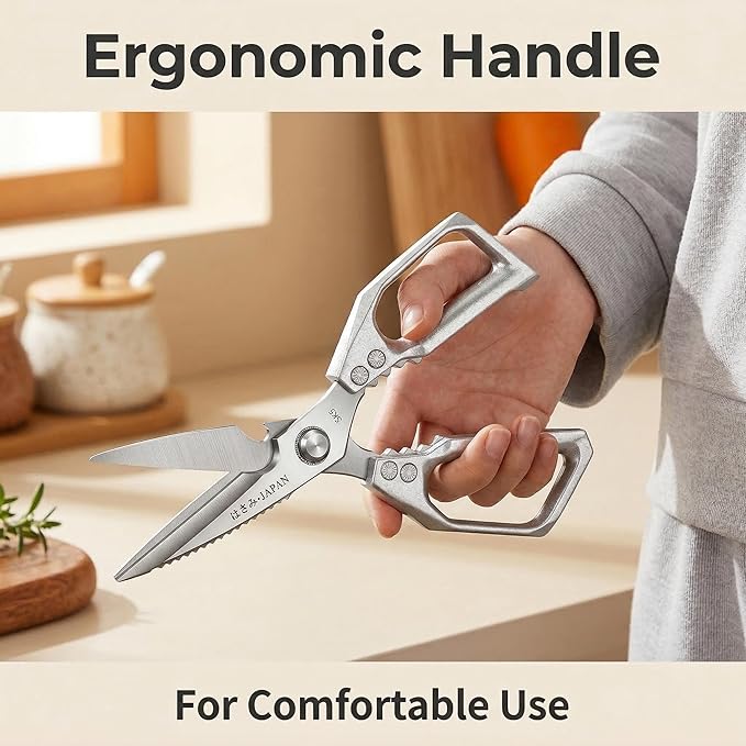 2 heavy-duty food scissors, premium ultra sharp Japanese stainless steel - Image 3