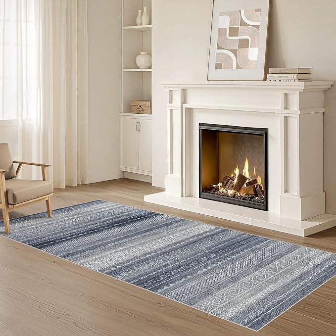 Nakagishi Area Rug Living Room Rugs: 2X6 Machine Washable Boho Large Neutral - Image 8