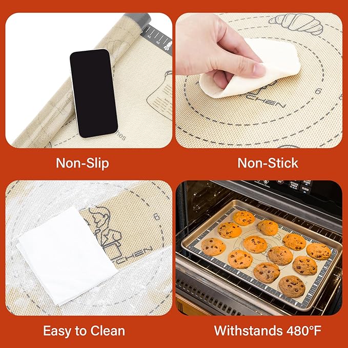 Extra Thick Silicone Mat for Baking Macaron, Silicone Baking Mat - Image 5