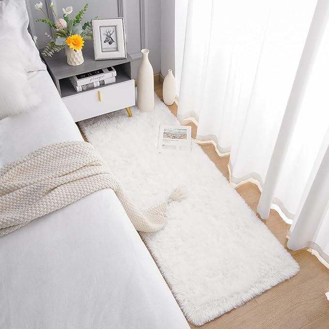 Chicrug Soft Runner Rug for Bedroom Living Room Plush Fluffy Rugs 2x6 Feet - Image 3