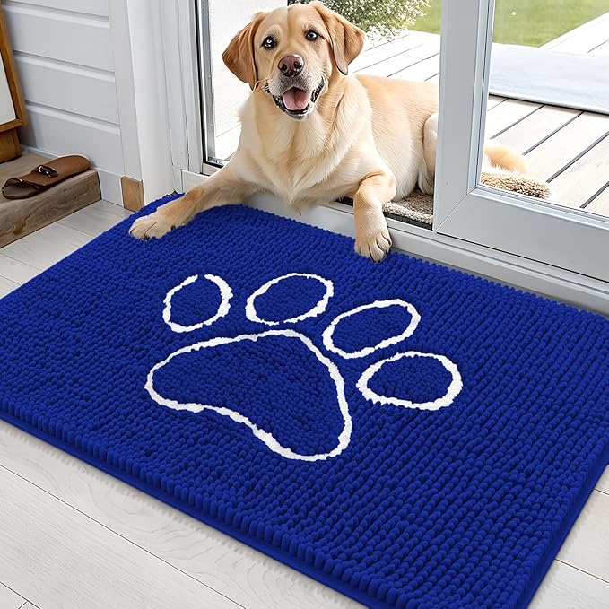 OLANLY Dog Door Mat for Muddy Paws 36x24, Paw Print Design, Absorbs Moisture by OLANLY