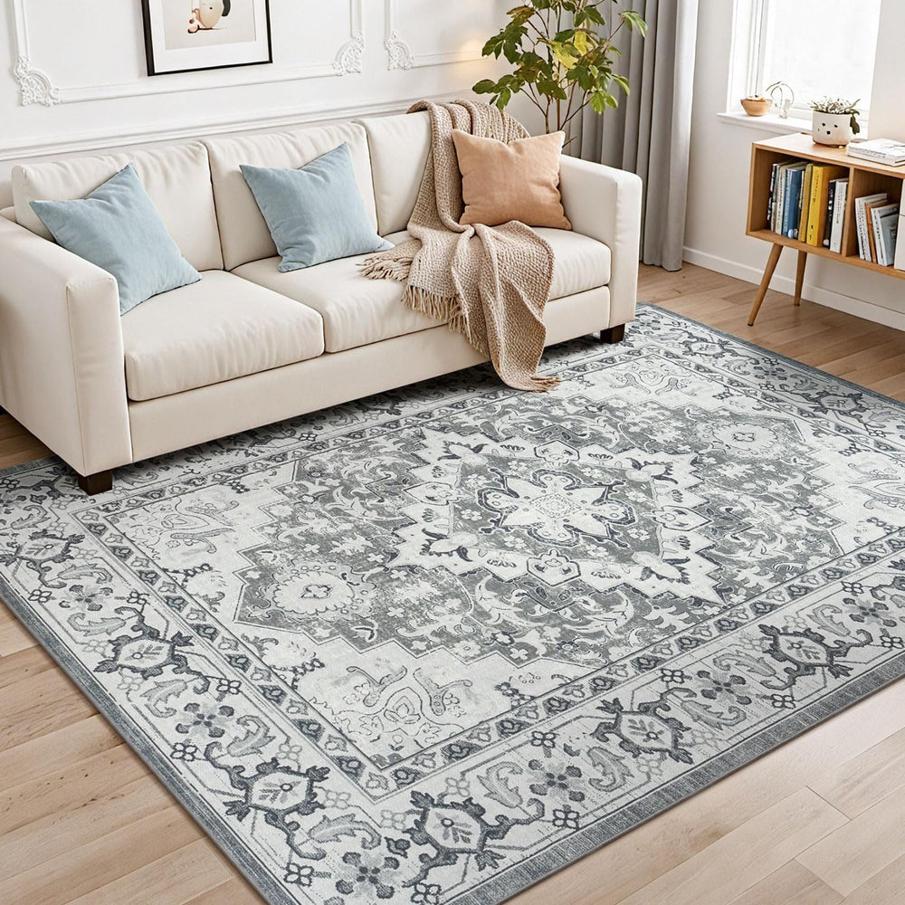 Lessymo 5 x 7 Area Rugs for Living Room, Machine Washable Faux-Wool Rugs