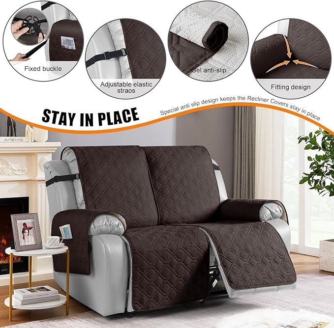 VANSOFY Waterproof Recliner Couch Covers, Sofa Covers 1-Piece Washable - Image 2