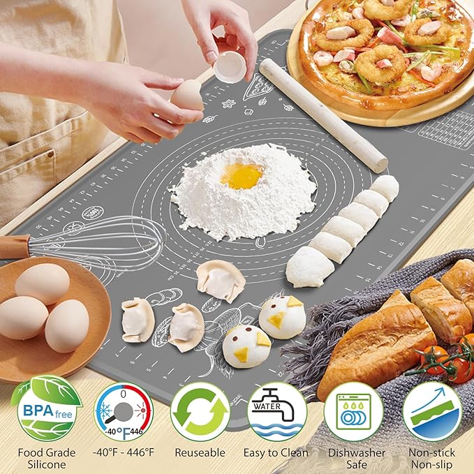 Silicone Baking Mat 24" x 16" Extra Thick Non-stick Pastry Mat - Image 2
