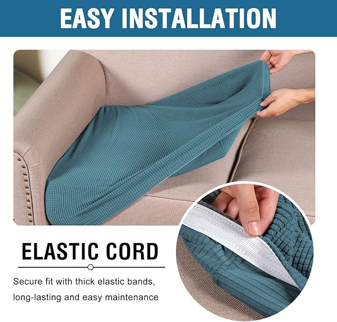 H.VERSAILTEX Super Stretch Individual Seat Cushion Covers Sofa Covers Couch - Image 5