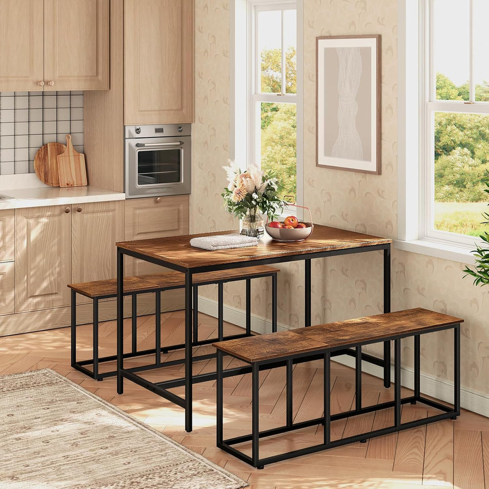 HOOBRO Dining Bench, 47.2 Inch Dining Table Bench, Industrial Style Kitchen B...