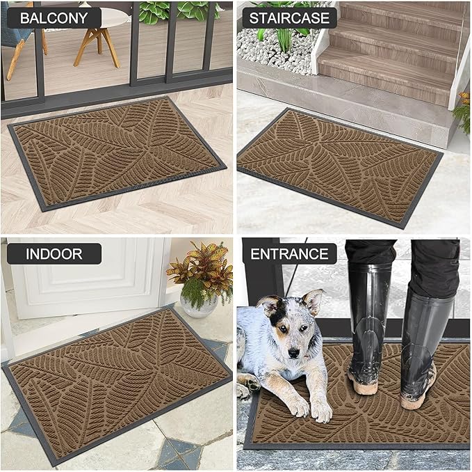 Colorxy Waterproof Doormat, Sturdy Natural Rubber Front Indoor Mat, Non Slip - Image 6