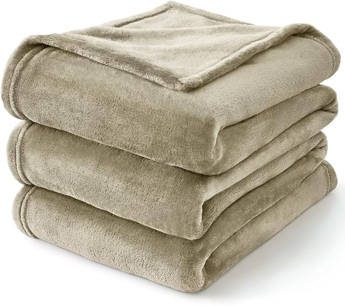 BEDELITE Fleece Blanket Oat Linen Throw Blankets - Image 8
