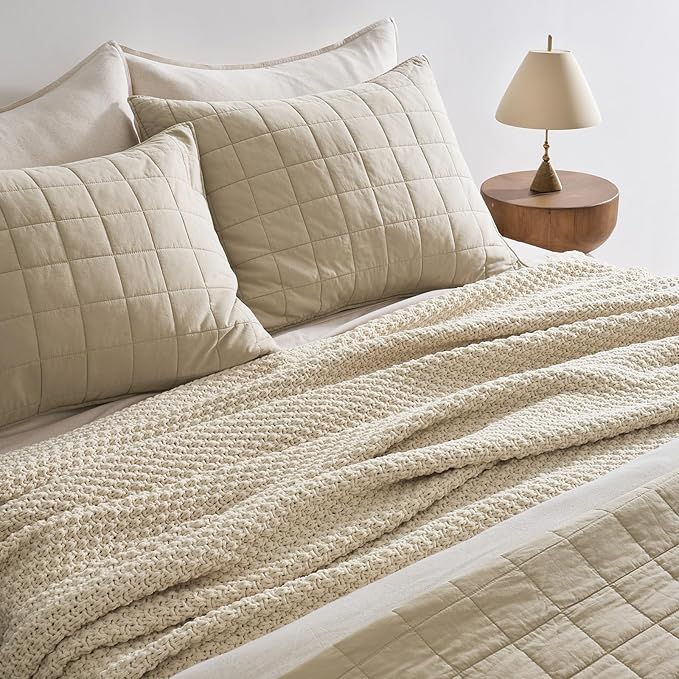 EVERGRACEHOME Chunky Chenille Knit Throw Blanket