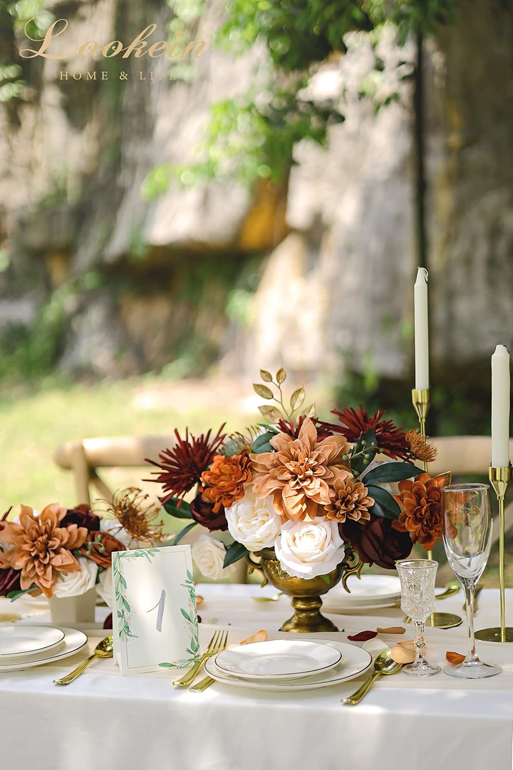 Lookein Artificial Flowers for DIY Wedding Decoration Bridal Bouquet Table Ce...
