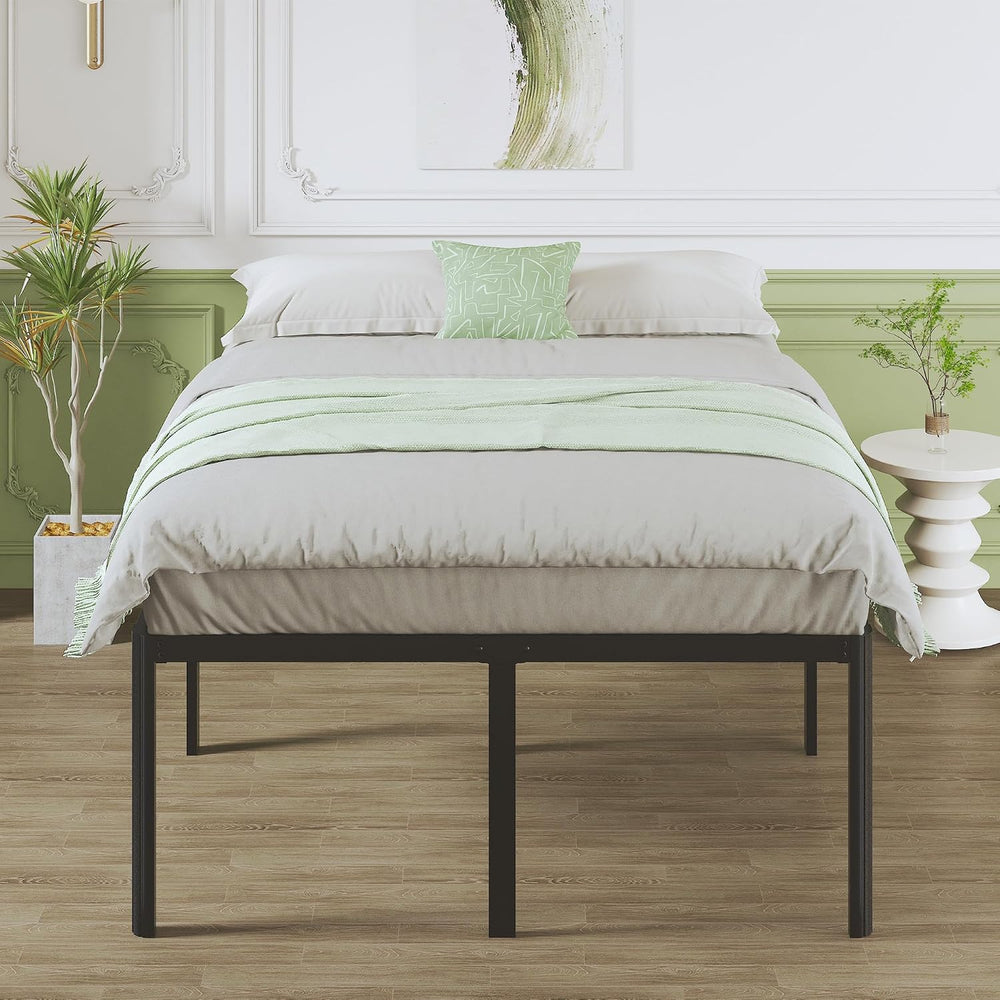 Lutown-Teen 25 Inch High Full Size Bed Frame with Rounded Corner Legs, Sturdy...