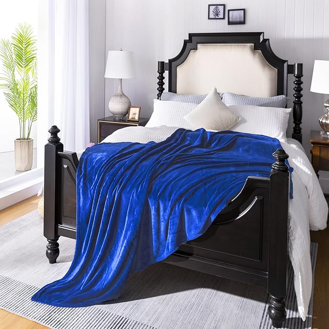 JIAHANNHA Fleece Blanket King Size Royal Blue 108 by 90 Inches Blankets by JIAHANNHA