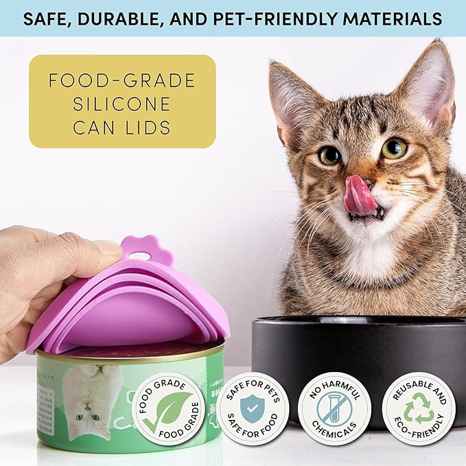 4 Pack Universal Pet Food Can Covers Lids - Image 2
