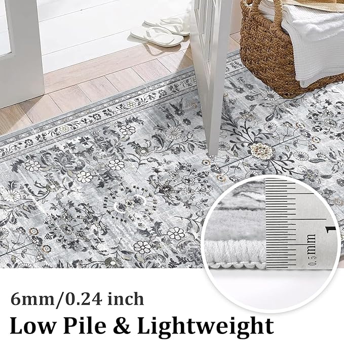 Yamaziot Washable Runner Rug 2x8 – Non Slip Boho Floral Hallway Runner Rug - Image 3