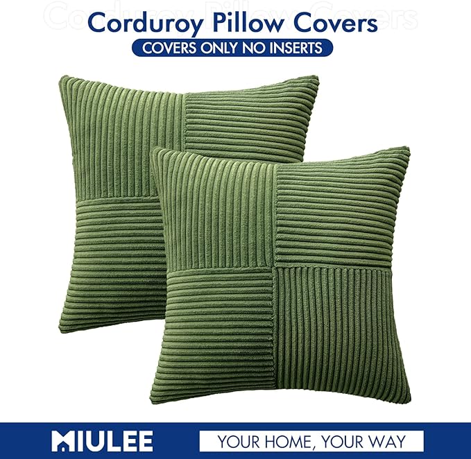 MIULEE Moss Green Decorative Throw Pillow Covers 18x18 Inch - Image 6