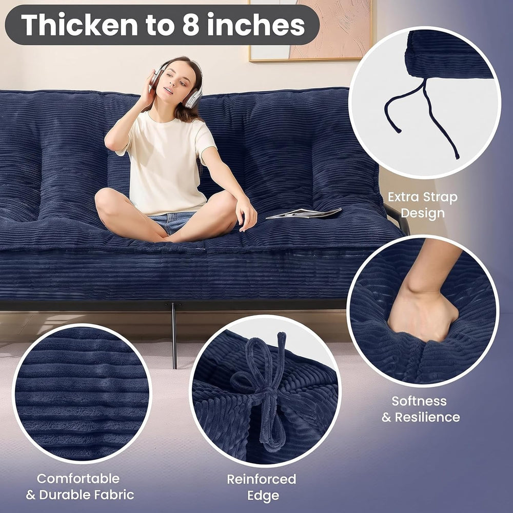 JUIKURY 8" Futon Mattress Queen Size, Thick Futons Sofa Couch Bed Sleepe...