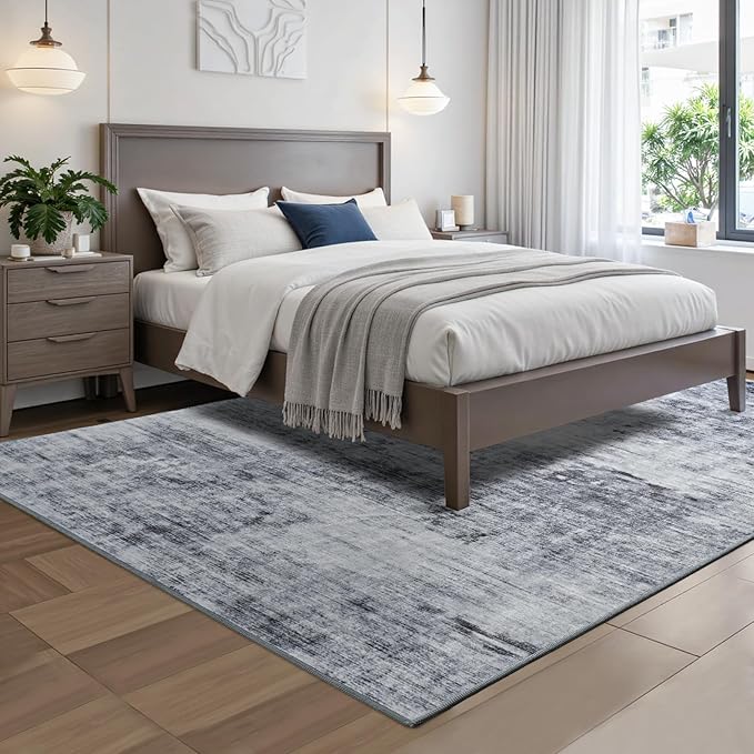 Toneed Abstract Area Rug 8x10 Modern Washable Rug Soft Non Slip Rug Low Pile - Image 4