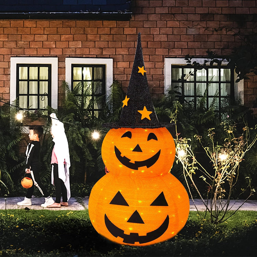 Halloween Decorations, 3 FT Pop Up Collapsible Pumpkin, Pre-Lit 50 LED Lighte...