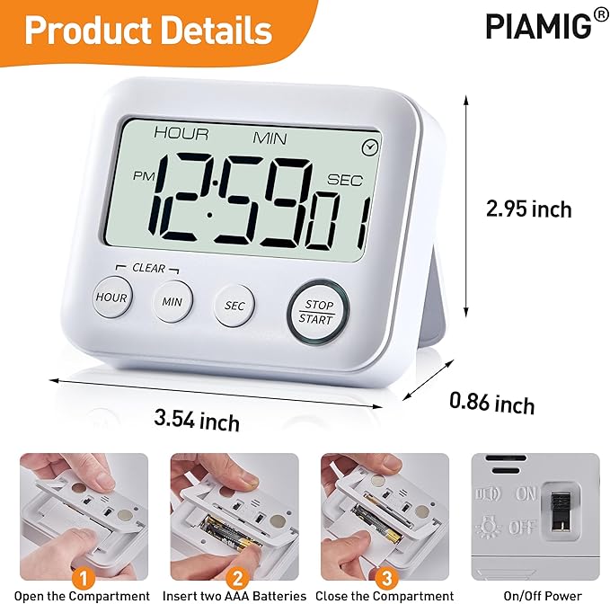 Digital Kitchen Timer Alarm Clock - Image 4