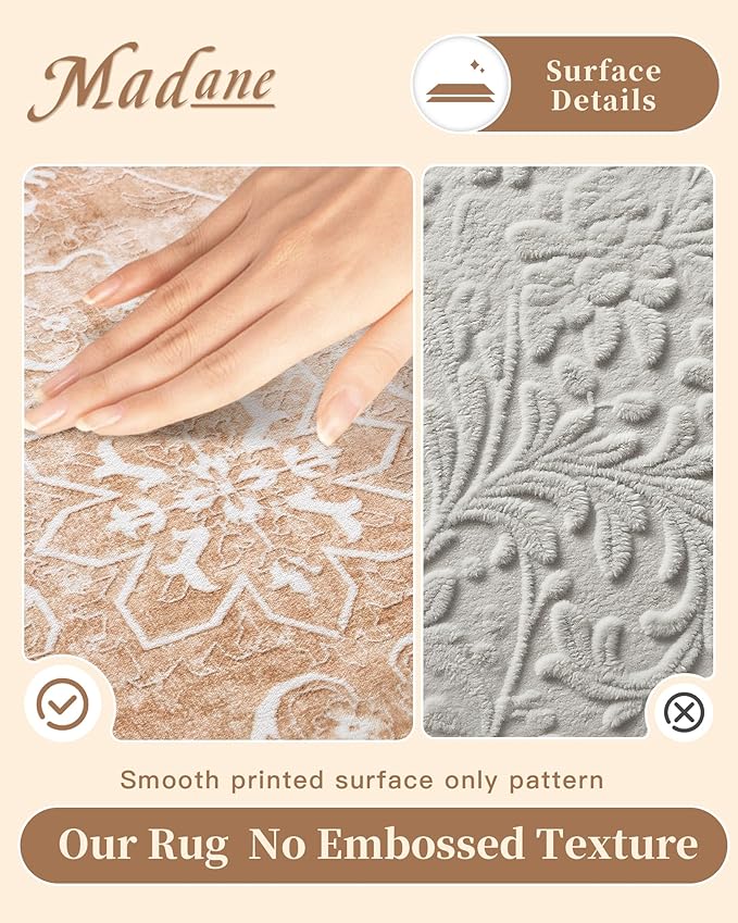 Madane Washable 6x9 Area Rugs for Living Room, Vintage Rug - Image 4