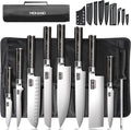 MDHAND Chef Knife Set with Roll Bag, High Carbon Stainless Steel Japanese by MDHAND