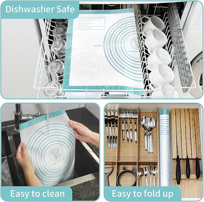 Non Stick Silicone Pastry Mat for Dough Rolling, Silicone Baking Mat - Image 6