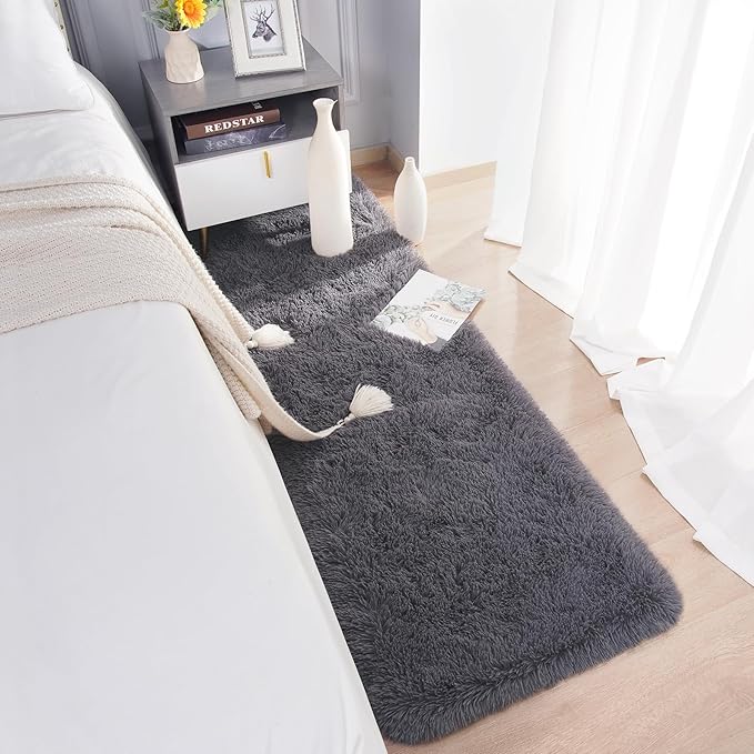 Chicrug Soft Runner Rugs for Bedroom Living Room Plush Fluffy Rug 2x8 Feet - Image 3