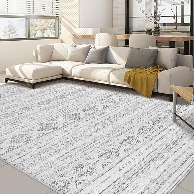 Nakagishi 6x9 Area Rugs Living Room: Washable Boho Large Neutral Soft Farmhouse by NakagishiAreaRug