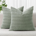 MIULEE Pack of 2 Spring Corduroy Decorative Euro Sham Throw Pillow Covers 24x24 by MIULEE