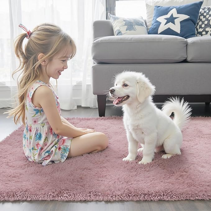 Rugs for Bedroom 4x6, Alfombras para Salas Shag Large Plush Soft Area Rug - Image 2