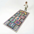 Hopscotch Rug, 59 x 26 in Ultra-Soft Faux Cashmere Floor Rug with Non-Slip Washable Design, 2 Bean Bags and Oxford Storage Bag for Home