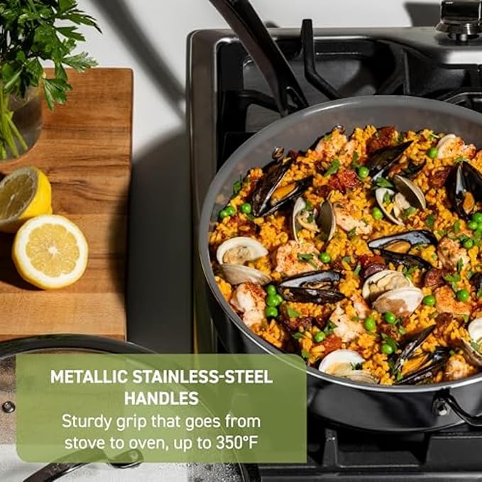 T-Fal Preserve Ceramic Nonstick Frying Pan 2-Pc Set, 8.5" & 11", Oven Broiler - Image 4