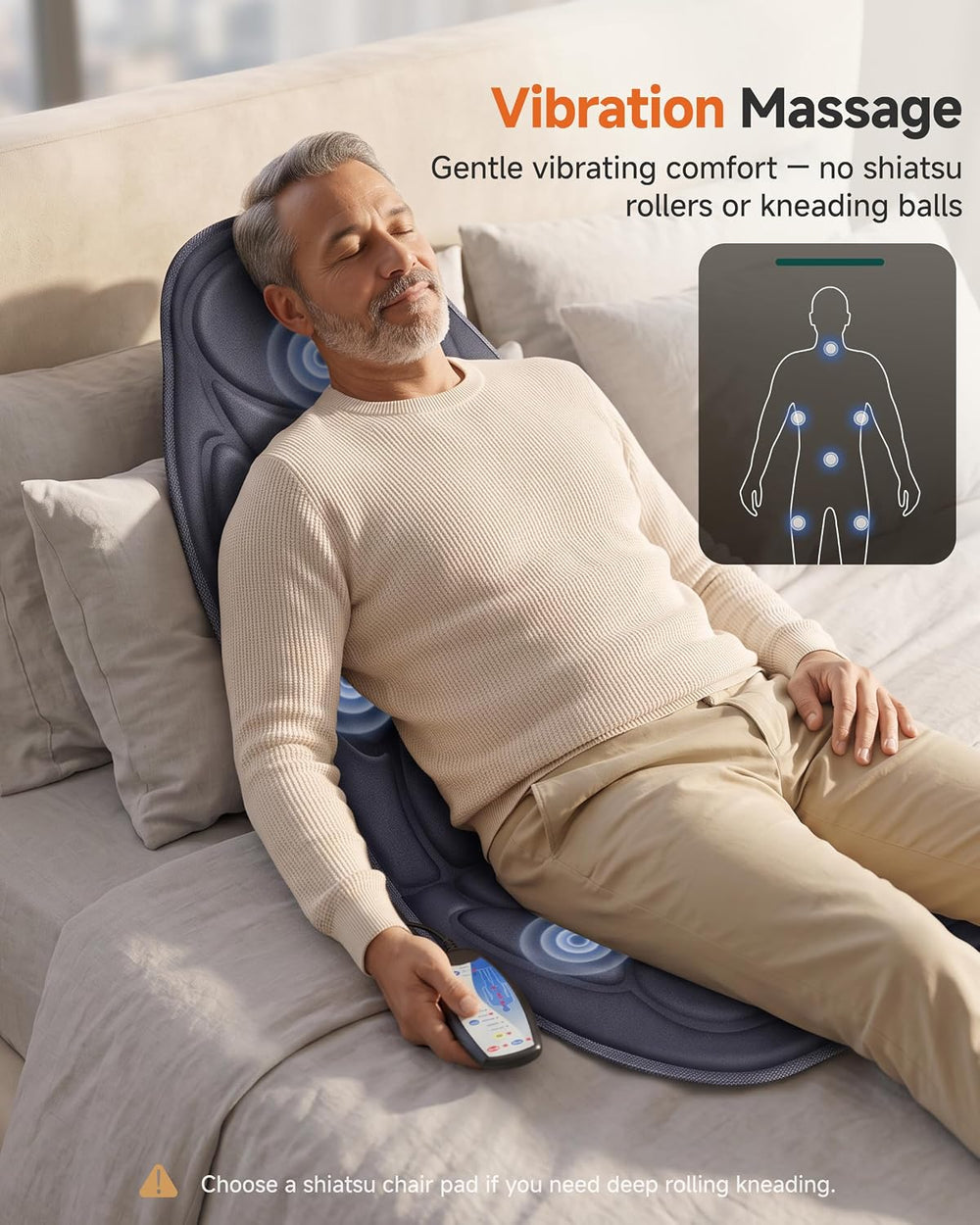 Snailax Vibration Back Massager with Heat, 2026 Upgraded Chair Massage Pad