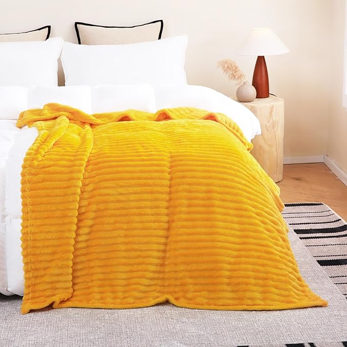 Gold Fleece Throw Blanket 108”×90” - Image 2