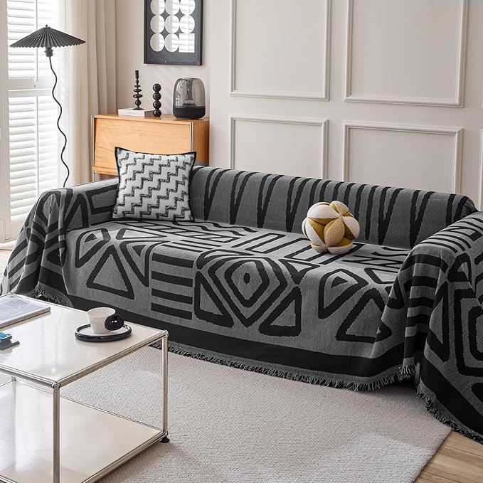 HANDONTIME Boho Geometric Couch Covers by HANDONTIME