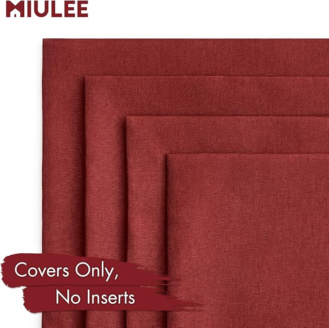 MIULEE Pack of 4 Decorative Throw Pillow Covers Linen Waterproof Pillow Covers - Image 5