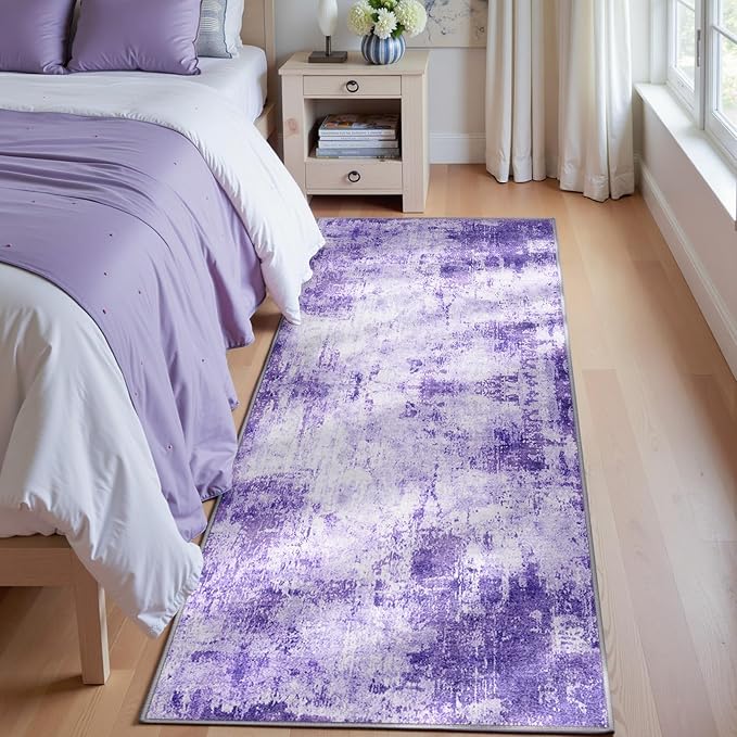 Washable Area Rugs 2'x6' Non-Slip Modern Abstract Soft - Image 2