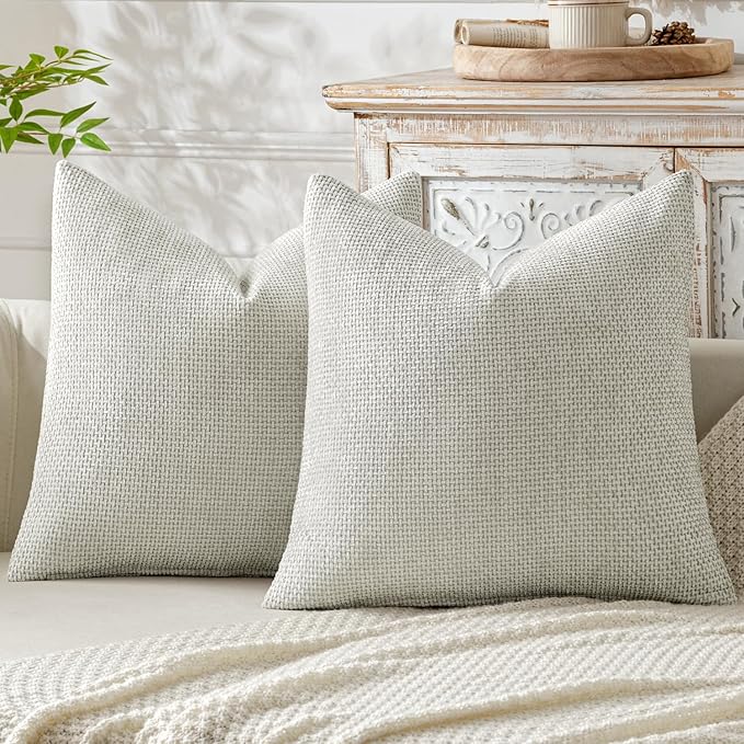 MIULEE Pack of 2 Couch Throw Pillow Covers 20x20 Inch Grey-White Modern Boho by MIULEE