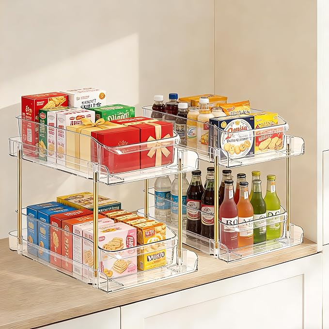 LAREKUN2pack 2-Tier Organizer & Storage Unit Stackable Bathroom Cabinet - Image 5
