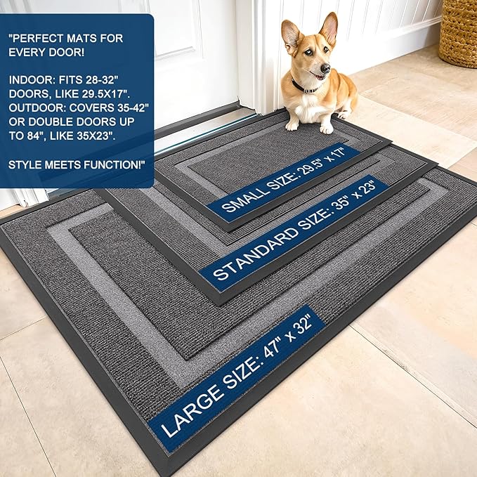 OLANLY Front Door Mat Indoor Outdoor Entrance, Waterproof All-Season, - Image 2