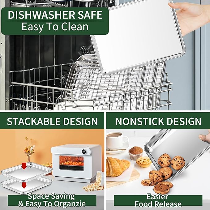 CEKEE Baking Sheet and Cooling Rack Set, Non Toxic & Heavy Duty & Easy Clean - Image 5