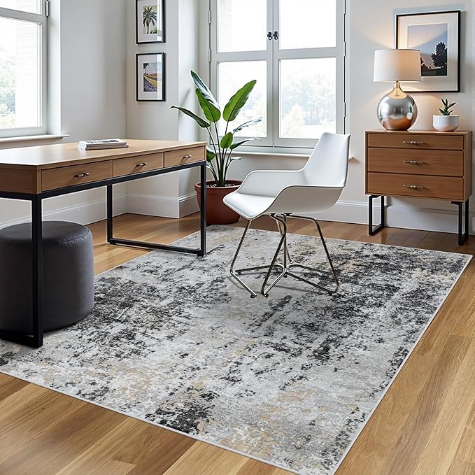 4x6 Area Rugs for Living Room Rug Washable: Abstract Rug for Dining Room - Image 3