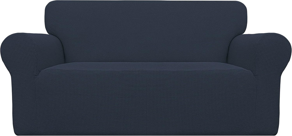 Easy-Going Stretch Loveseat Couch Covers Washable Dark Blue