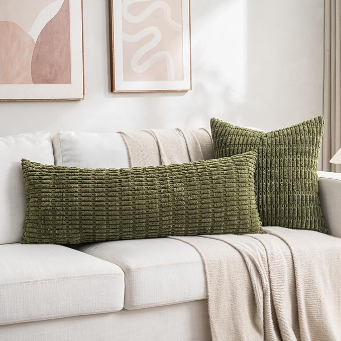 Fancy Homi 4 Packs Boho Moss Green Decorative Throw Pillow Covers 20x20 Inch - Image 6