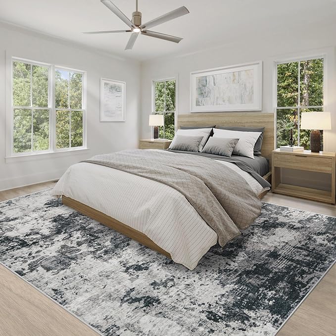 8x10 Area Rugs for Living Room, Washable Modern Abstract Large Area Rug Neutral - Image 5