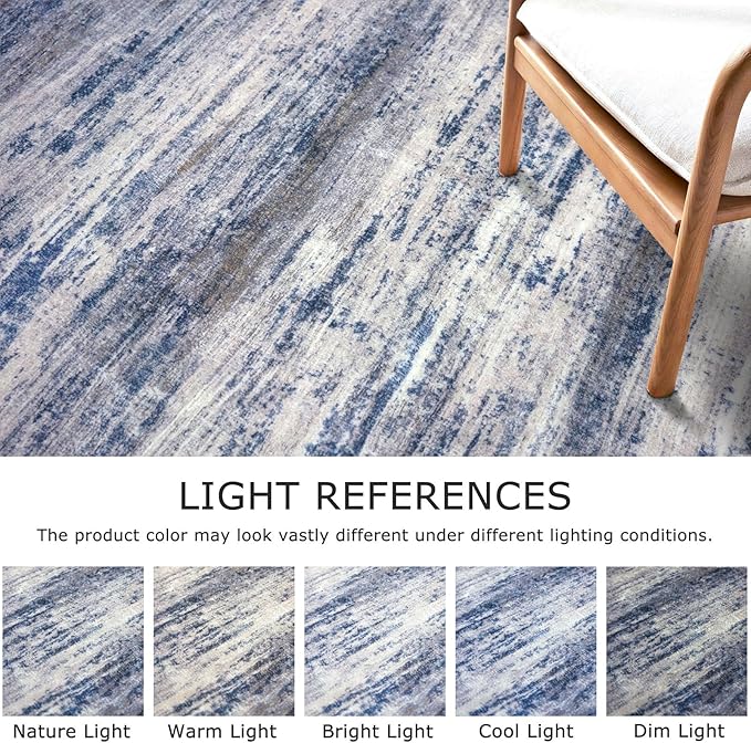 KOZYFLY Area Rugs 9x12 Living Room Modern Ombre Washable Thin Rug Large Rugs - Image 4